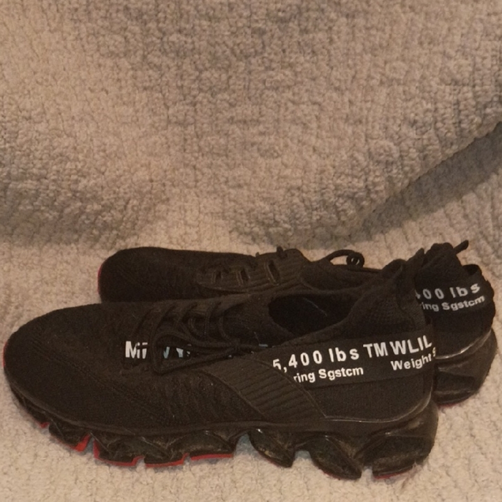 Black Text-Accented Athletic Sneakers